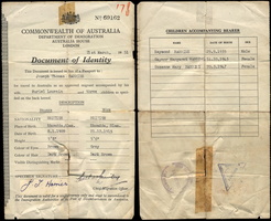 Joseph Harries Document of Identity 1951